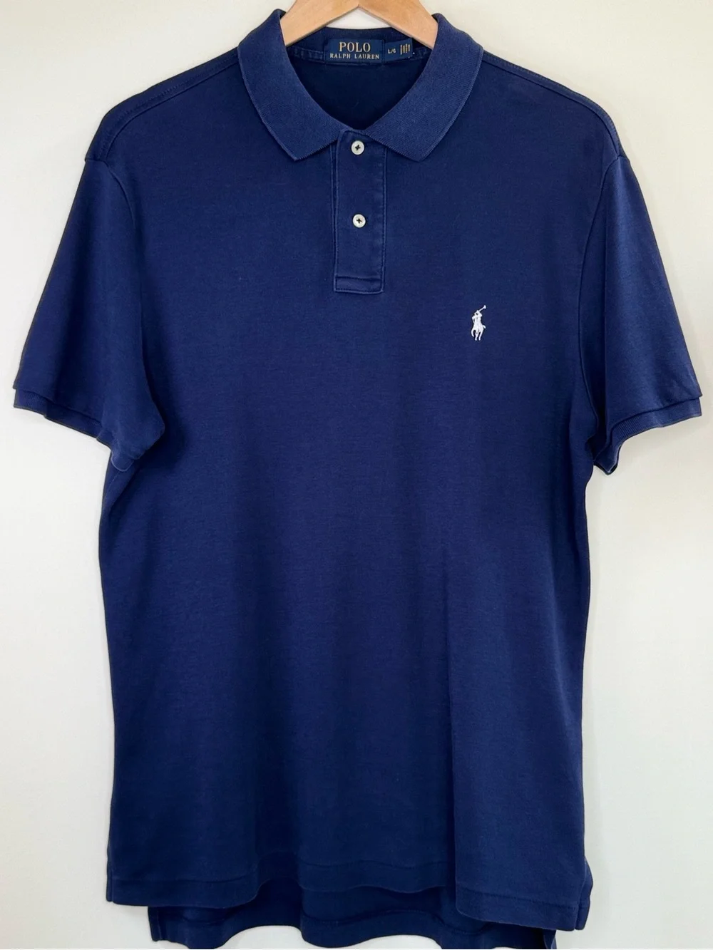 Ralph Lauren Navy Short-Sleeve Polo with White Pony